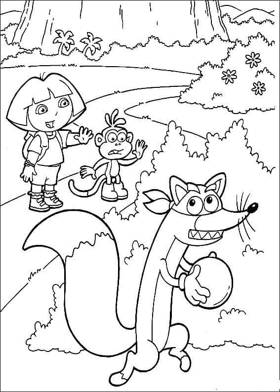 도라, 부츠와 스위퍼 coloring page