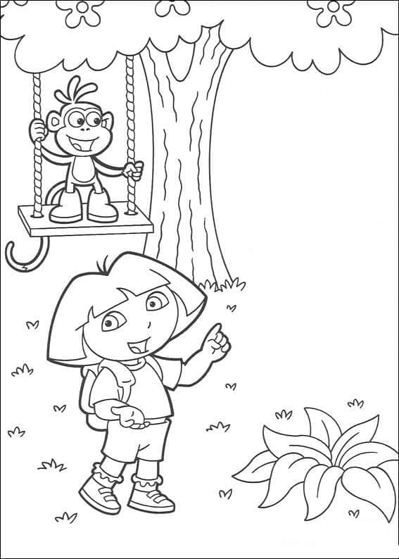 도라와 부츠 인쇄 가능 coloring page