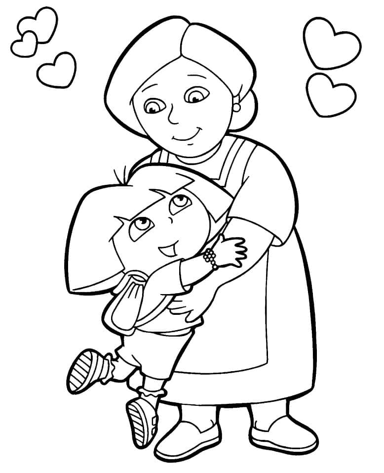 도라와 할머니 아부엘라 coloring page