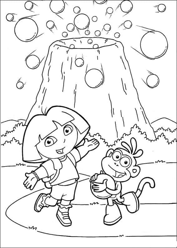 도라와 화산 coloring page