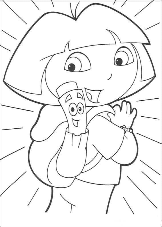 도라와 지도 coloring page