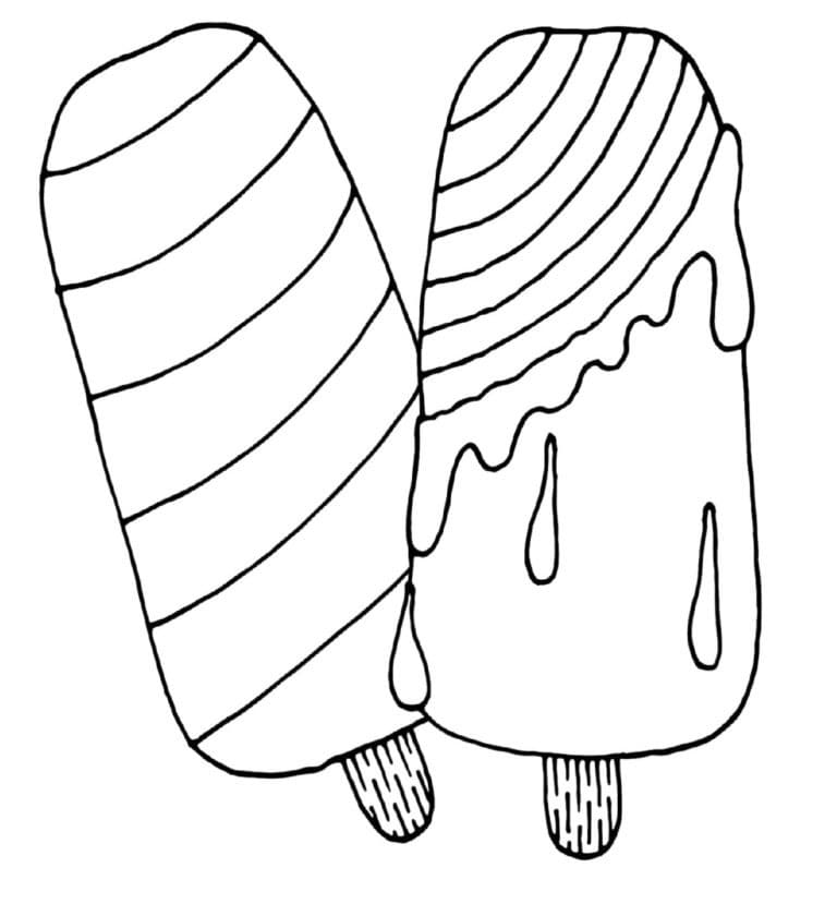 두 개의 아이스캔디 coloring page