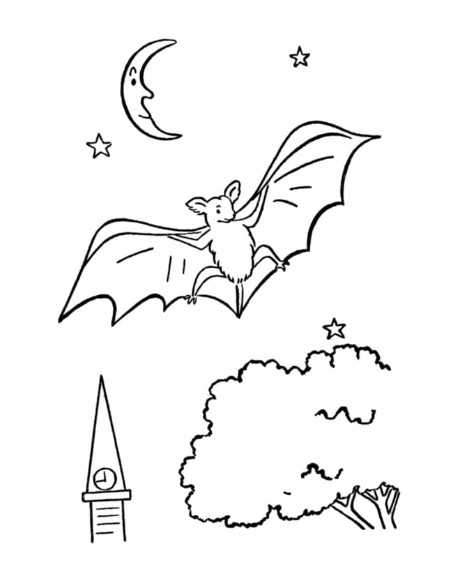 어린이를 위한 박쥐 coloring page