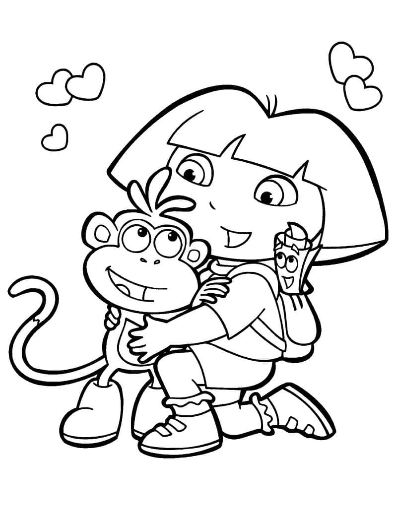 가장 친한 친구 부츠와 도라 coloring page