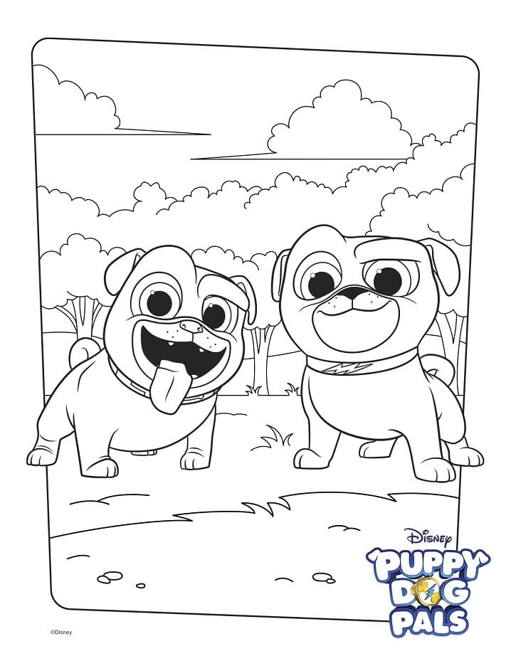 강아지 개 친구들 의 빙고와 롤리 coloring page