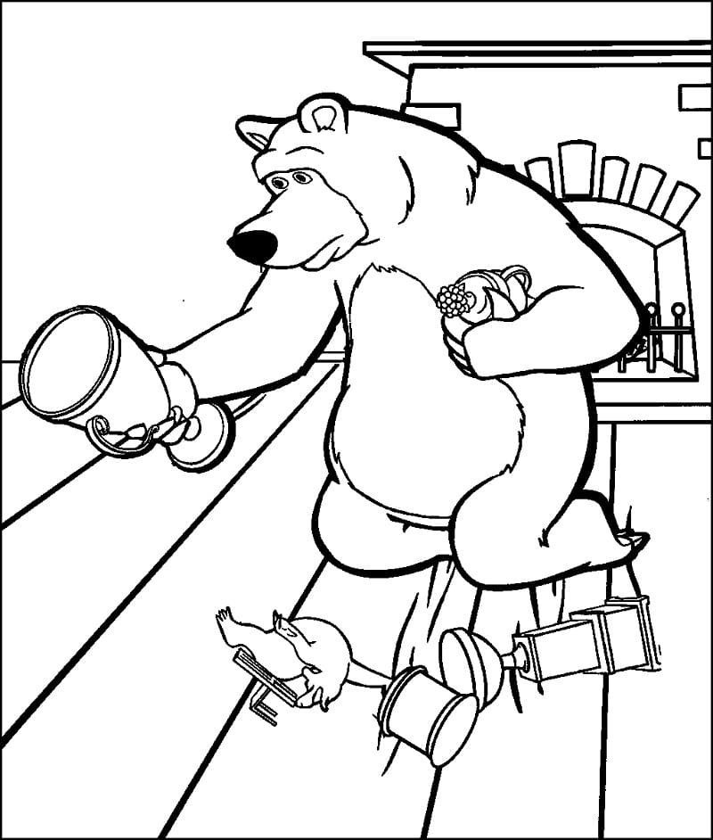 곰 from 마샤와 곰 coloring page