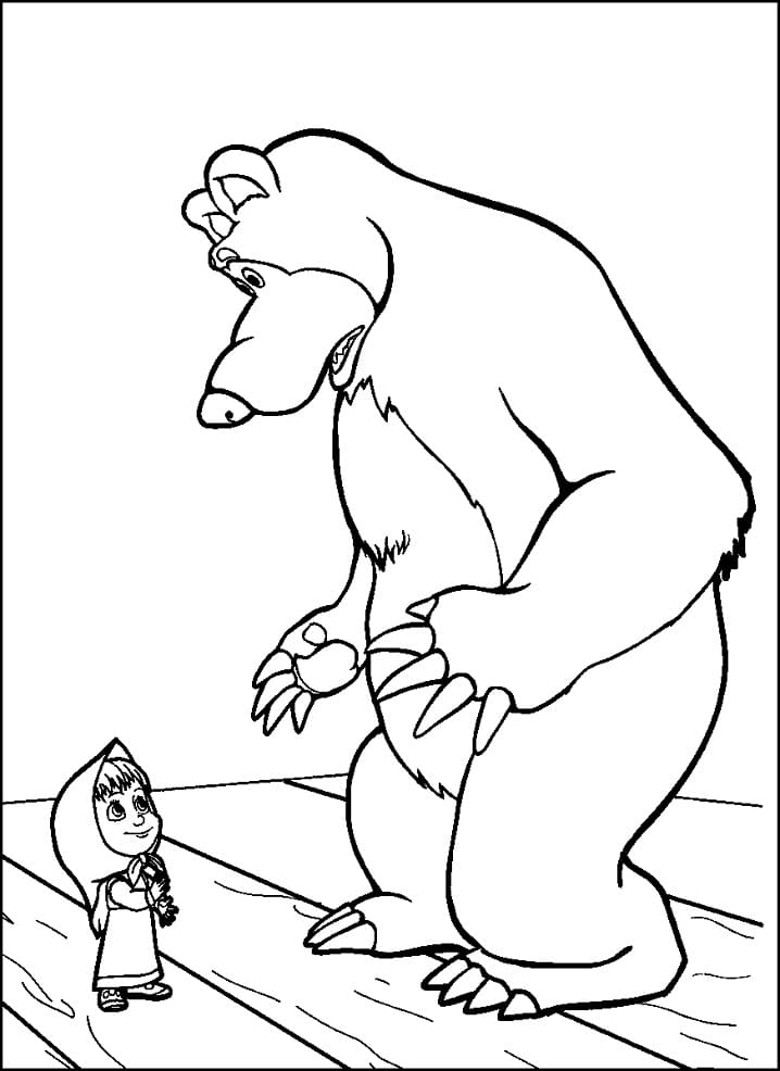 곰과 마샤 coloring page