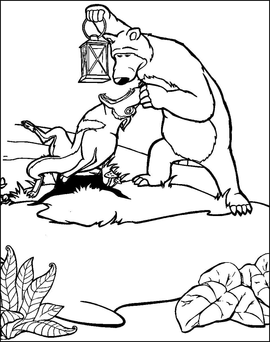 곰과 늑대 coloring page