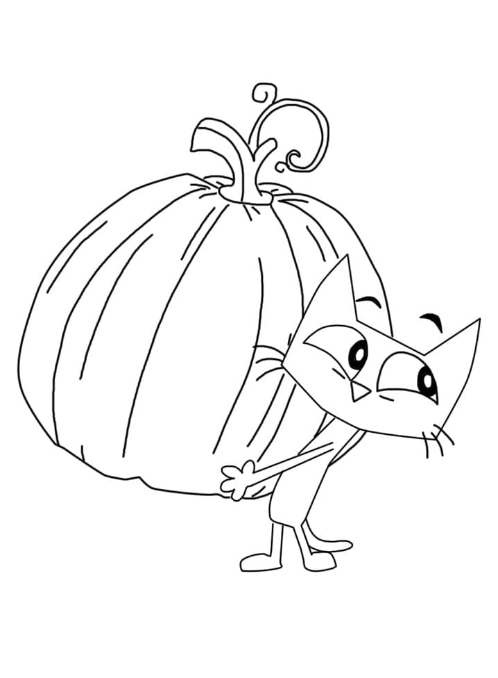 고양이 피트와 빅 호박 coloring page