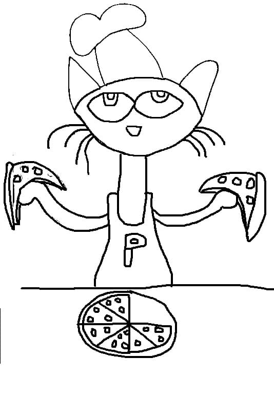 고양이 피트와 피자 coloring page