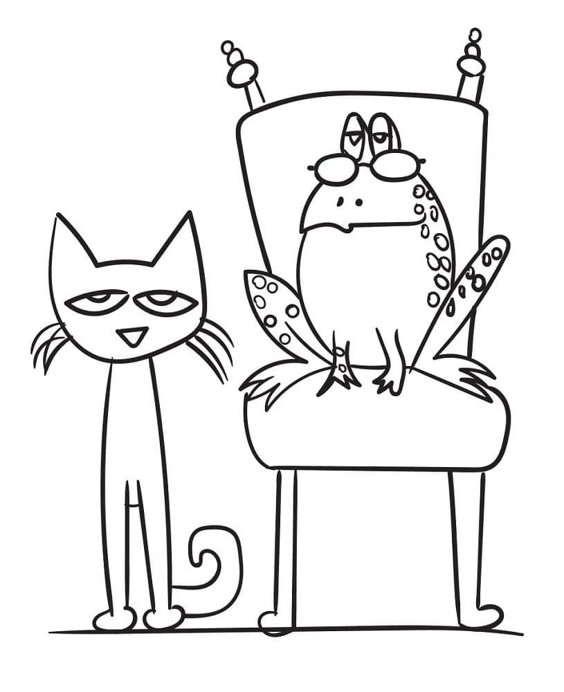 고양이 피트와 심술난 두꺼비 coloring page