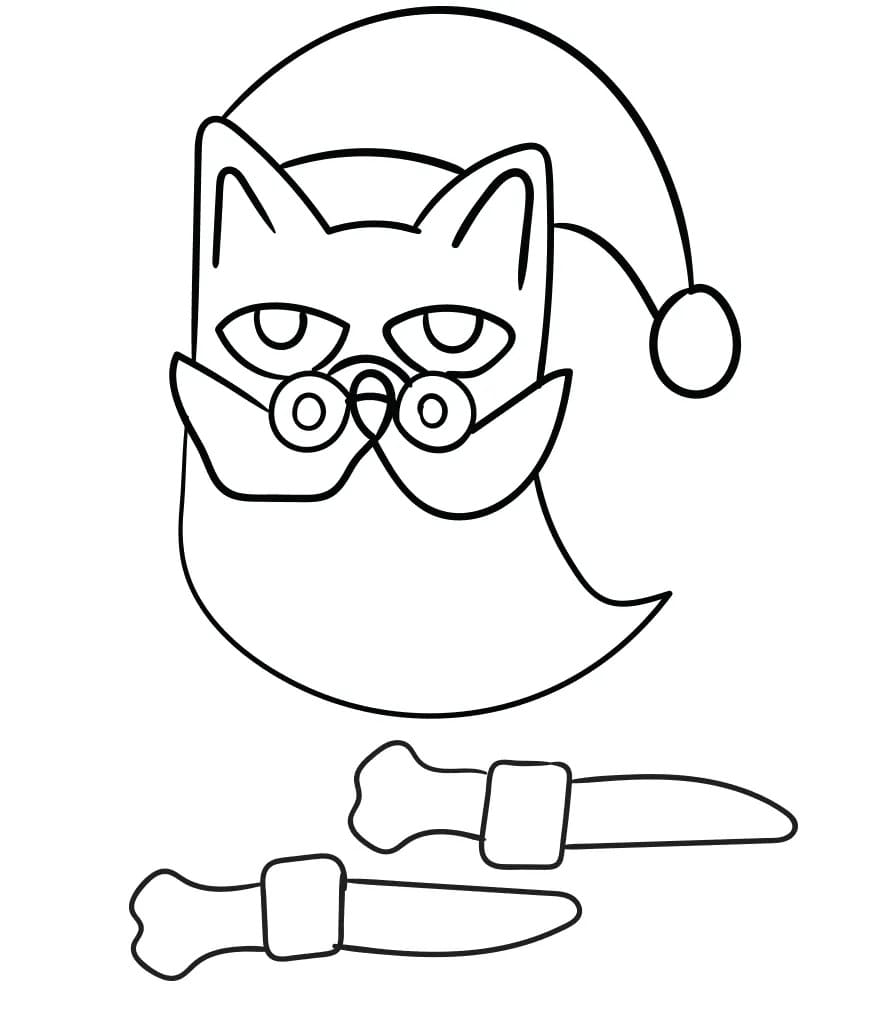 고양이 산타피트 coloring page