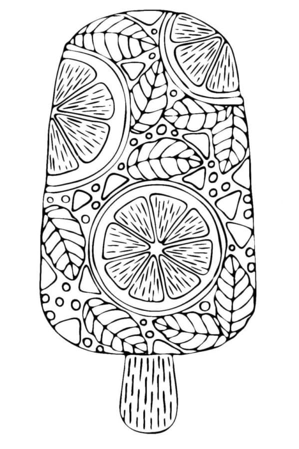 과일 아이스크림 coloring page