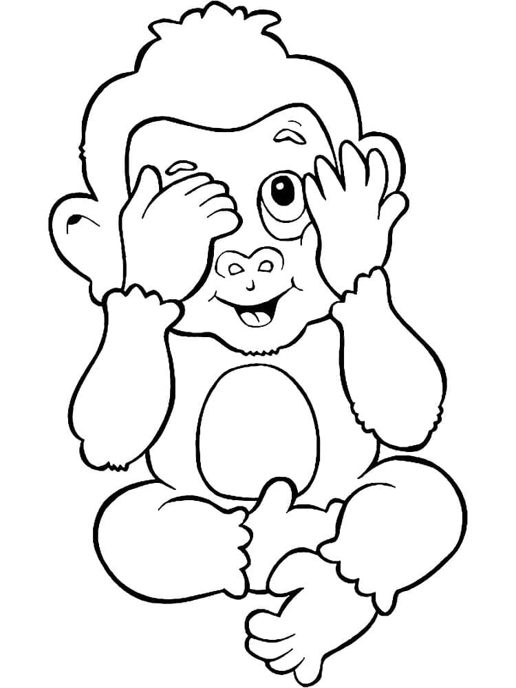 귀여운 아기 원숭이 무료 coloring page