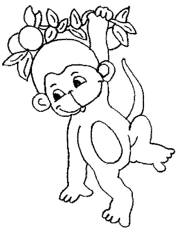귀여운 아기 원숭이 프린트 coloring page
