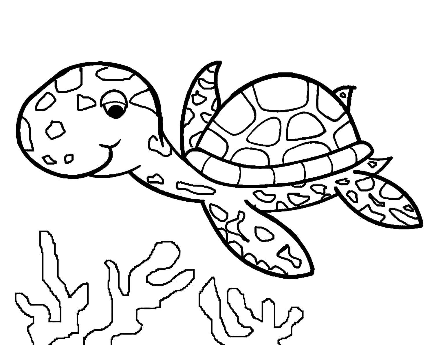 귀여운 바다거북 coloring page