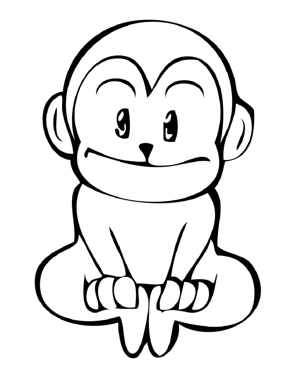 귀여운 작은 원숭이 coloring page