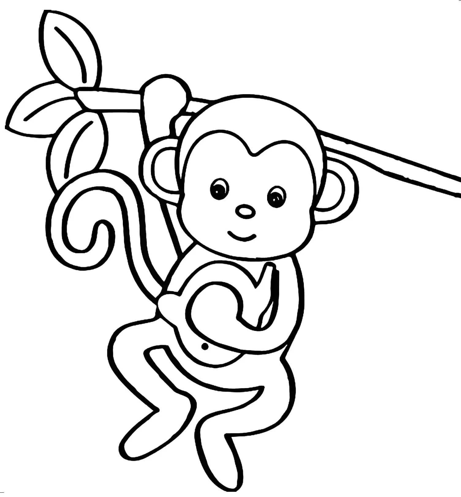 귀여운 원숭이 coloring page
