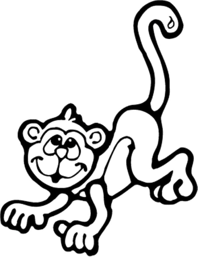 귀여운 원숭이가 무료로 제공됩니다. coloring page