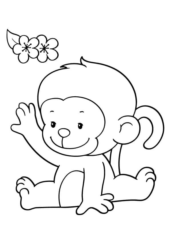 행복한 아기 원숭이 coloring page