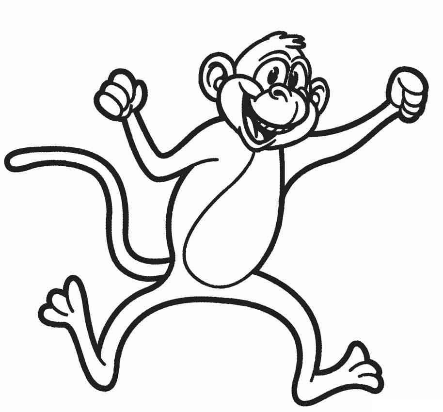 행복한 원숭이 무료 coloring page