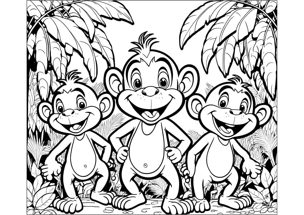 행복한 원숭이 coloring page