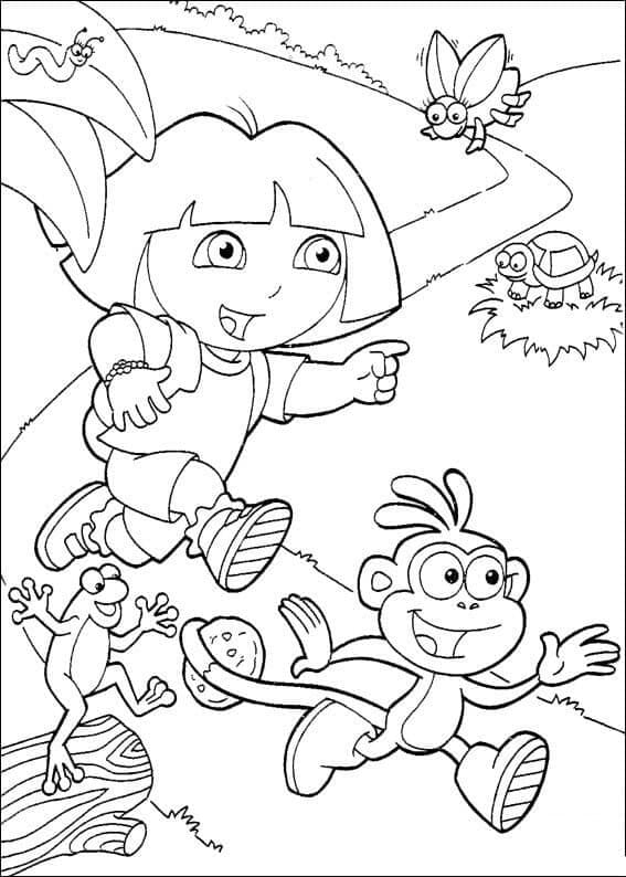 인쇄 가능한 도라와 부츠 coloring page