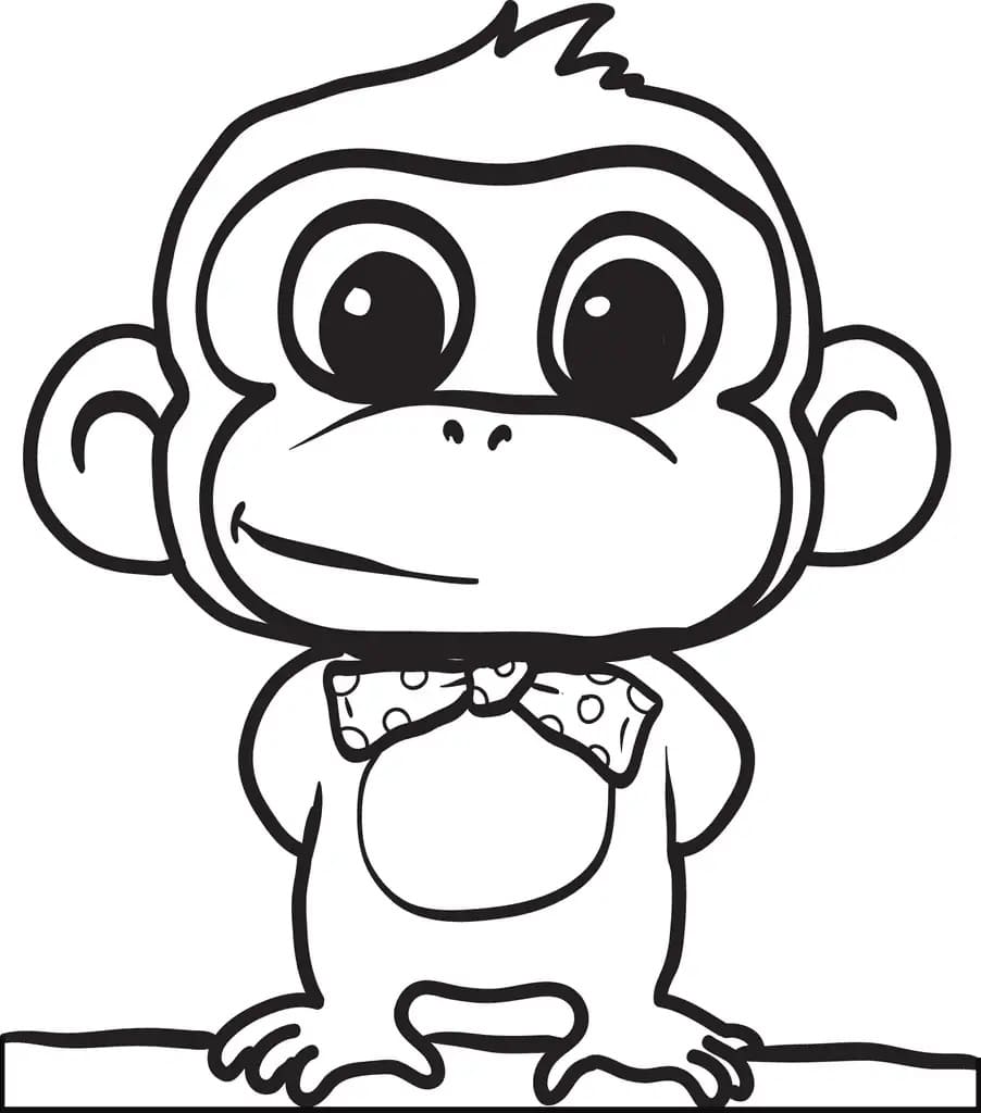 인쇄 가능한 귀여운 원숭이 coloring page