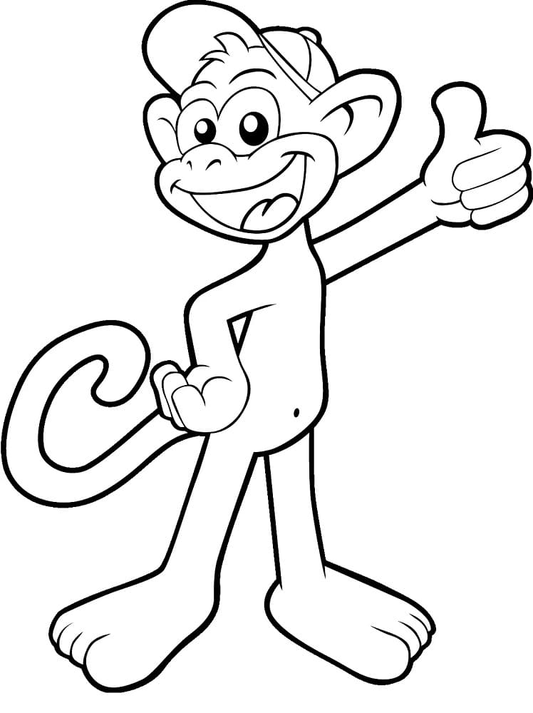 인쇄용 만화 원숭이 coloring page