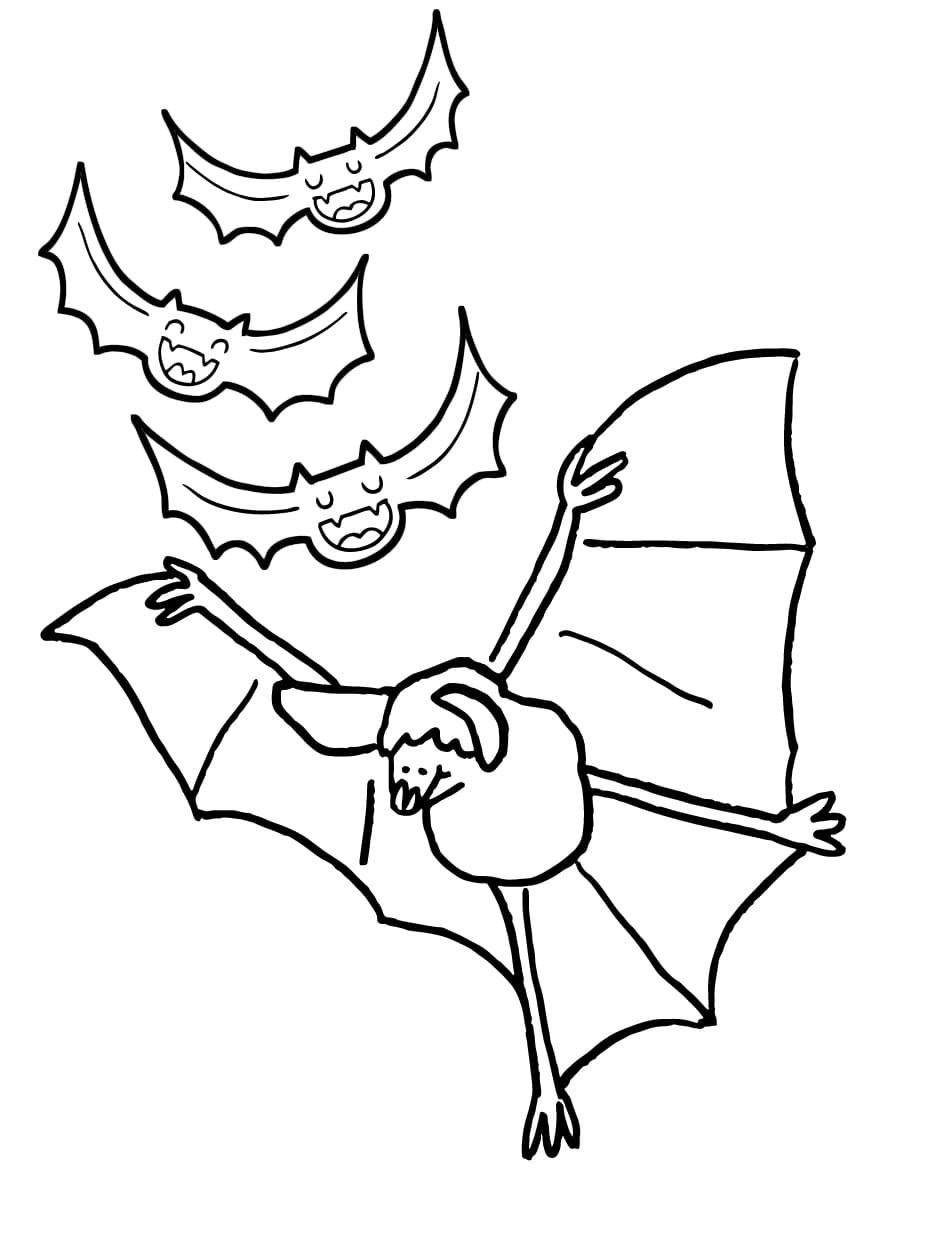 재미있는 박쥐 프린트 coloring page