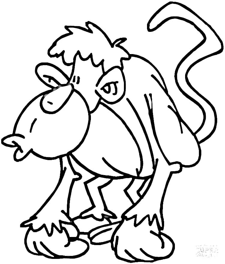 재미있는 원숭이 coloring page