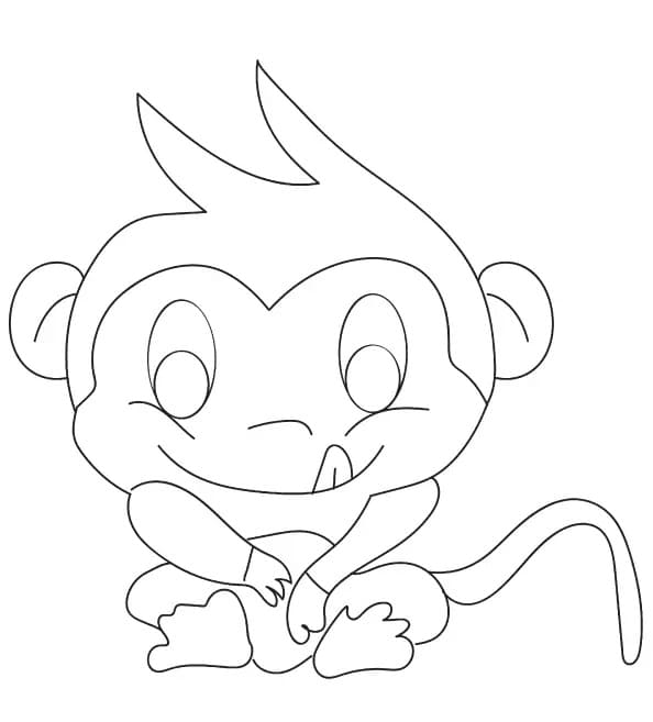 작은 원숭이 무료 coloring page