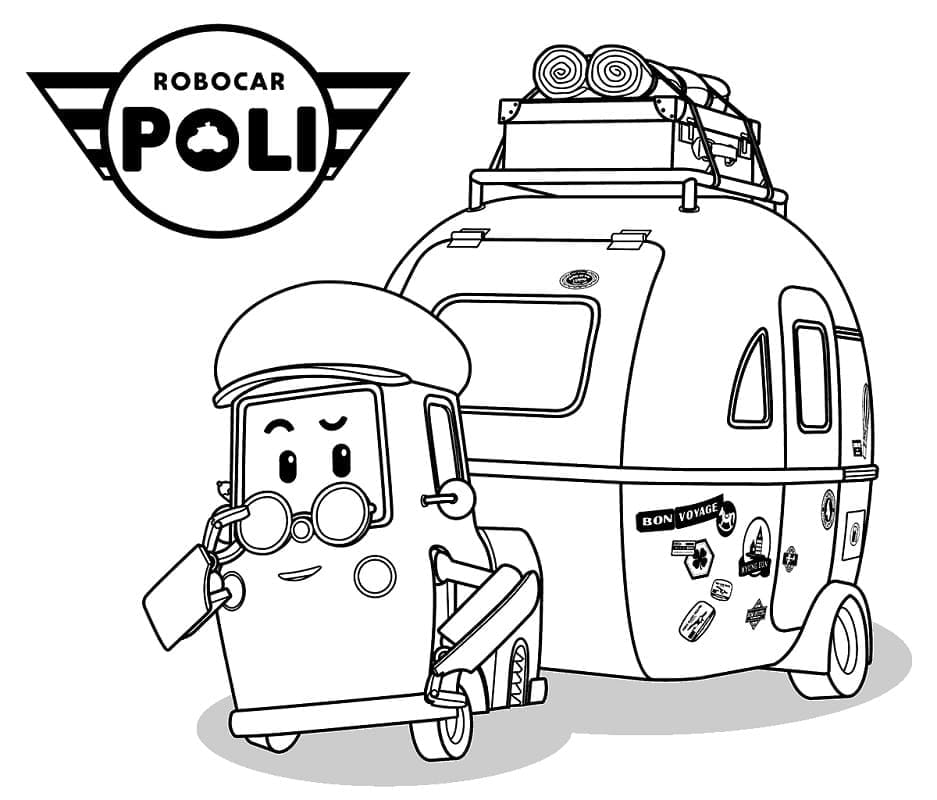 로보카 폴리의 캠프 coloring page