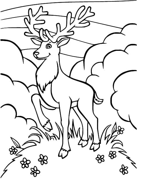 매우 행복한 사슴 coloring page