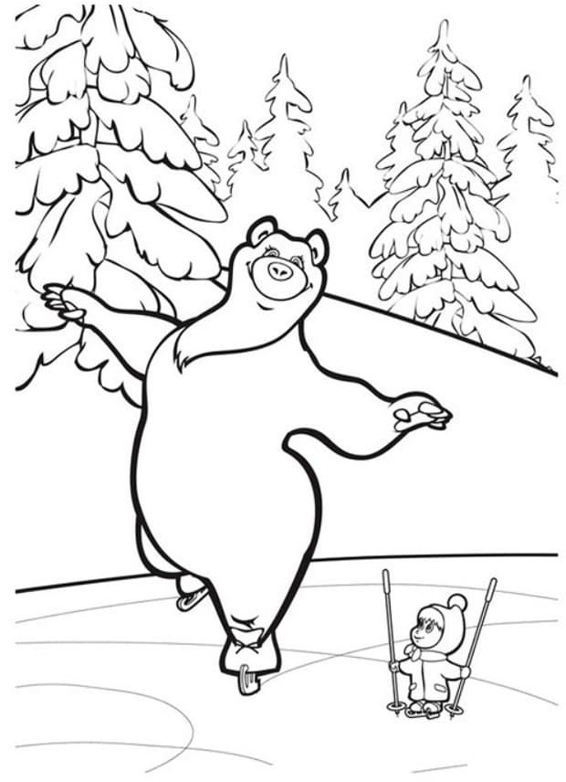 마샤와 암컷 곰 coloring page