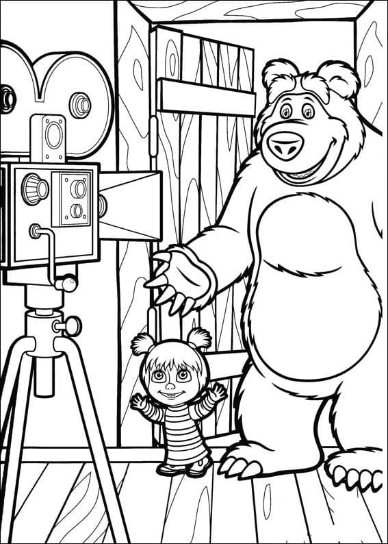 마샤와 곰 인쇄 coloring page