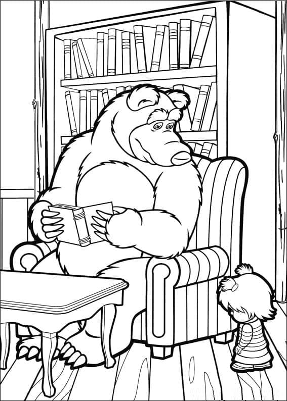 마샤와 곰 coloring page