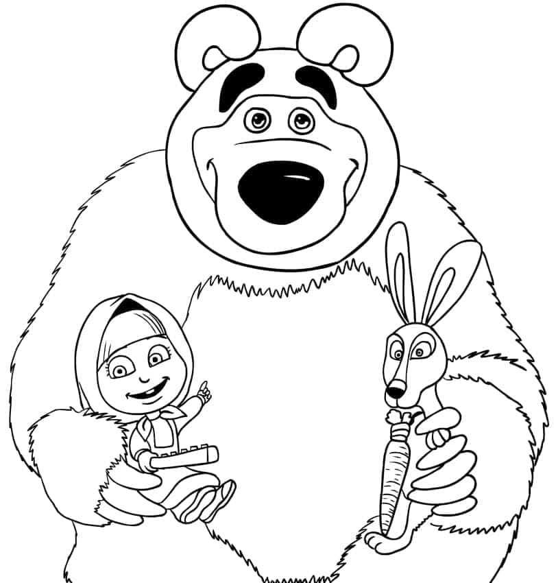 마샤와 곰과 토끼 coloring page