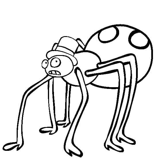 모자를 쓰고 있는 거미 coloring page