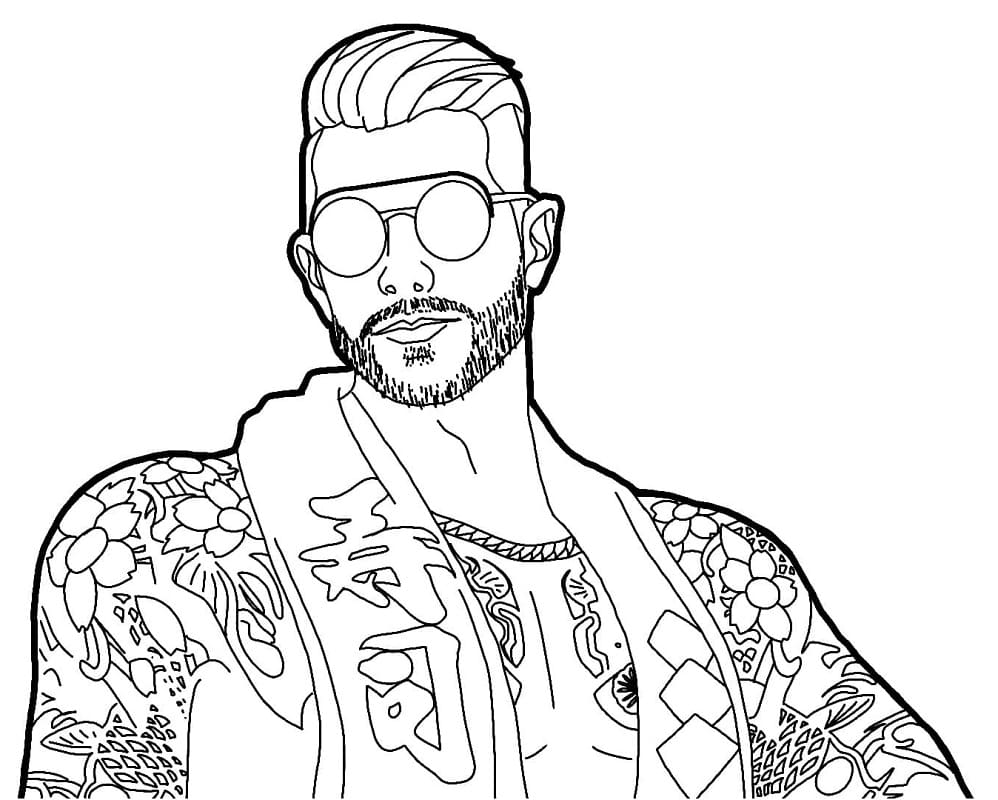 프리파이어 DJ 알록 coloring page