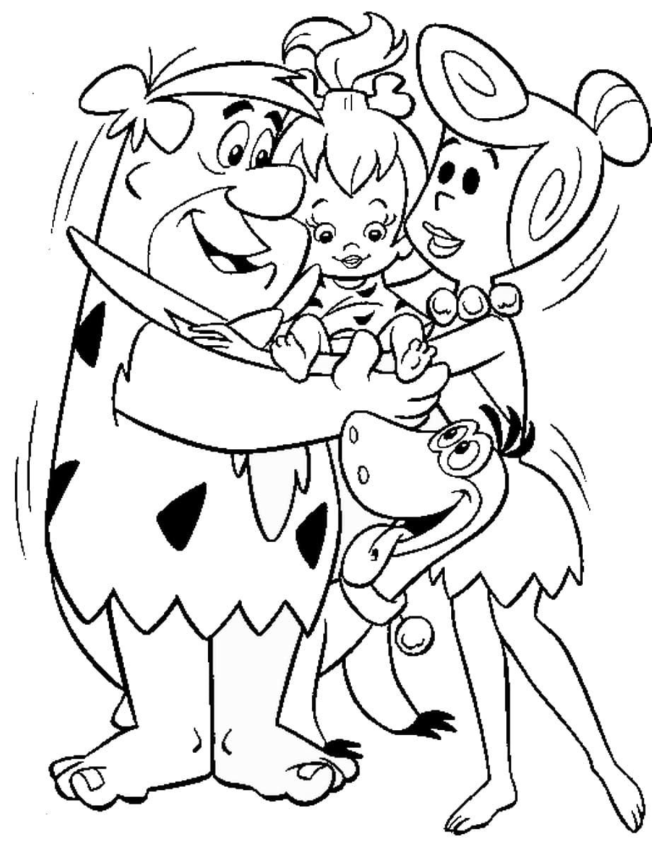 플린스톤 가족 coloring page