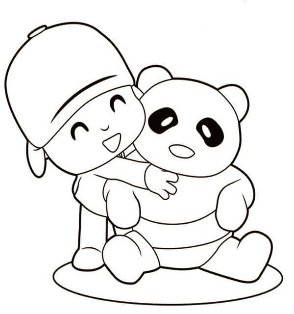 포코요와 팬더가 귀엽네요 coloring page
