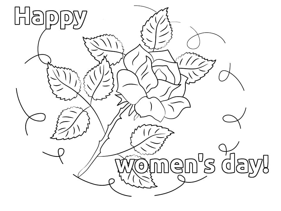 Printable Happy Women’s Day coloring page