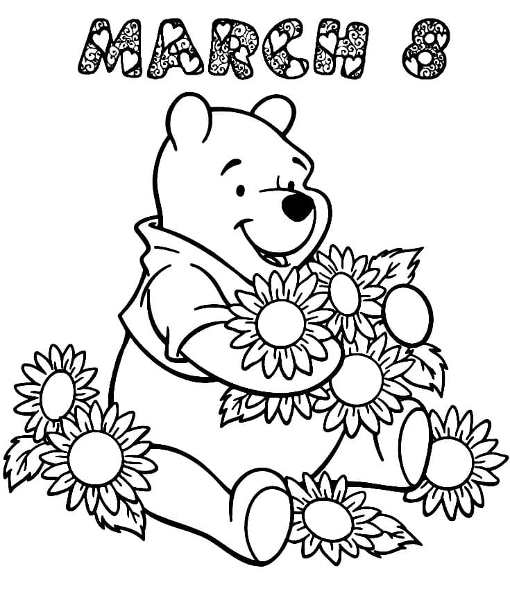 푸와 여성의 날 coloring page