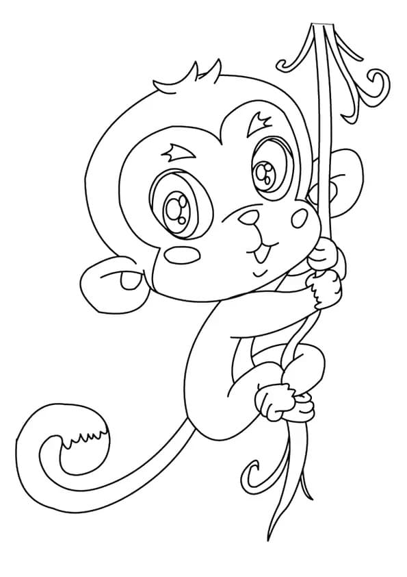 사랑스러운 원숭이 coloring page