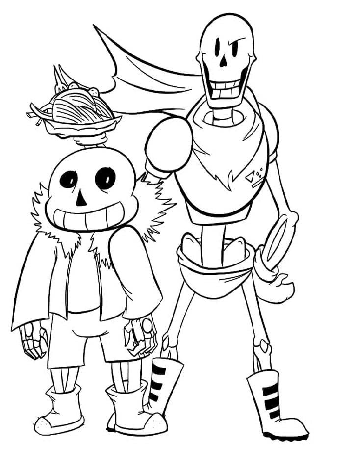Sans and Papyrus coloring page