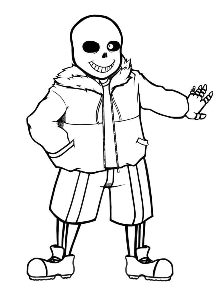 Sans from Undertale coloring page
