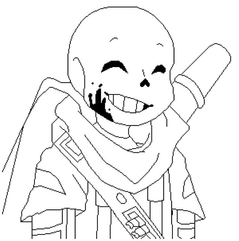 Sans in Undertale coloring page