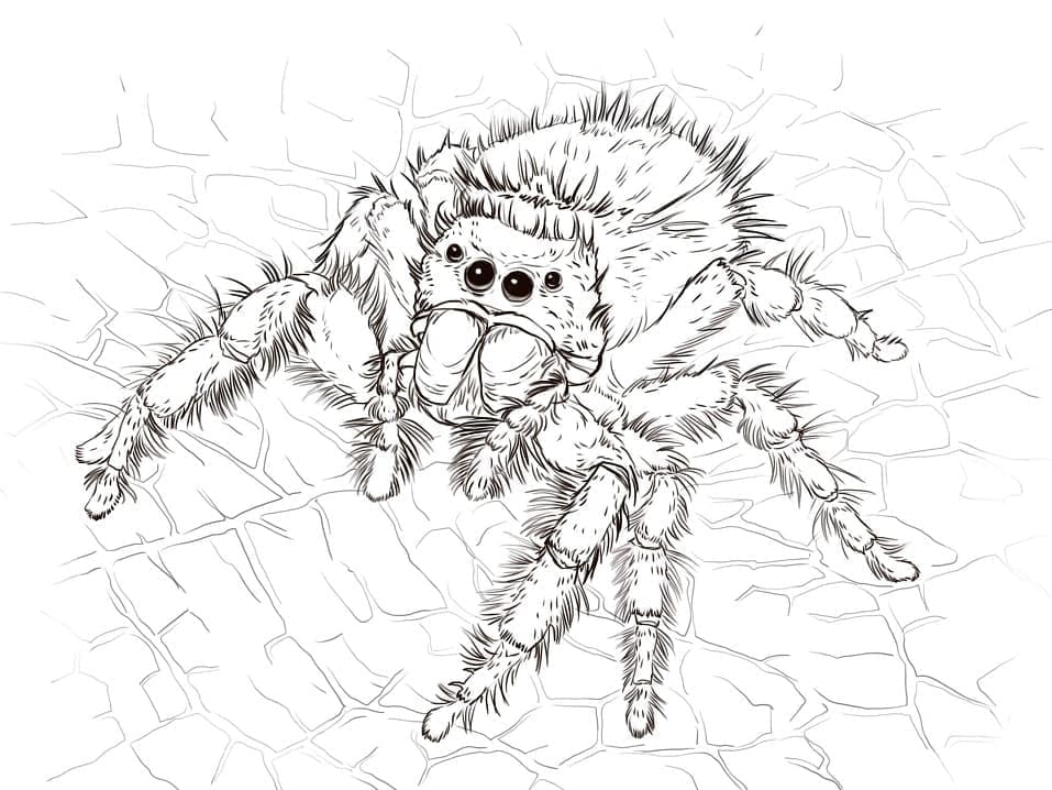 사실적인 거미 coloring page
