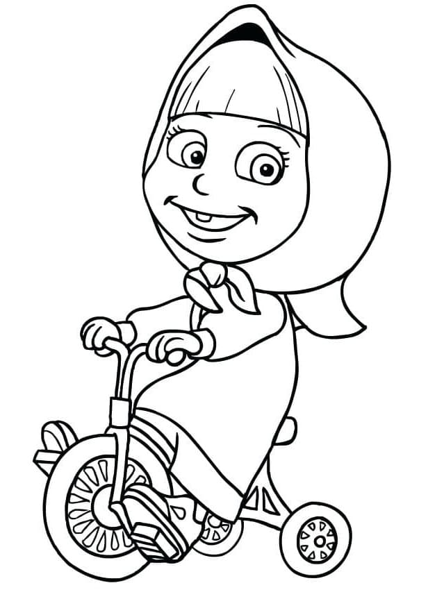 세발자전거를 탄 마샤 coloring page